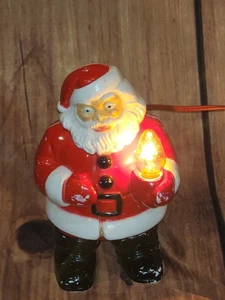 Molde soplado real vintage plástico duro eléctrico iluminar Papá Noel PROBADO FUNCIONA - Imagen 1 de 5