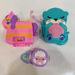 3 Stück Polly Pocket Compacts, Schläfrige Schafe, Otter Aquarium, Piñata Party - Bild 1 von 5
