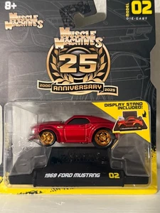Muscle Machines 25th Anniversary 2025 1969 Ford Mustang Diecast 02 NEW  - Picture 1 of 4