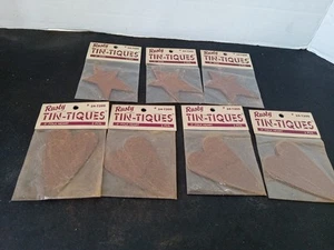 Konvolut 7 rostige Zinn-Tiquitäten 4 Herzen & 3 Sterne (neu) - Bild 1 von 5