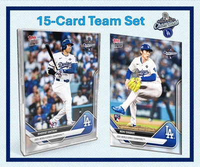 🔥Los Angeles Dodgers🔥2025 Campeones de la Serie Mundial🔥Topps AHORA Juego de 15 cartas de equipo Foto 1 de 3