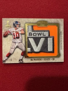 2012 Topps Five Star Eli Manning Super Bowl XLVI Patch Relic  /16 Rare - Picture 1 of 4