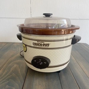 Large Vintage Rival Crock Pot Slow Cooker w/Removable Ceramic Dish Bowl (ST) - Picture 1 of 7