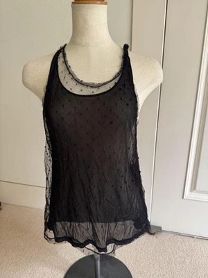 USED [ALMOST UNUSED] BEADED AND SHEER CAMISOLE VERYGOOD - Image 1 of 4