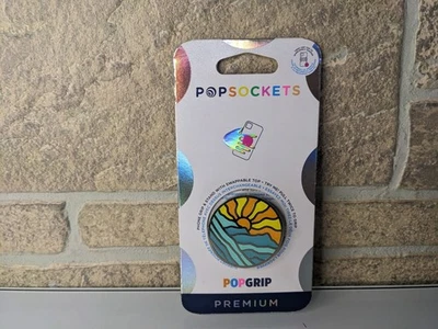 Empuñadura y soporte premium para teléfono celular PopSockets PopGrip - Esmalte Mountain Rays BK Foto 1 de 4