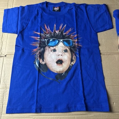 Camiseta De Colección Años 90 Retro Cara De Bebé Rara Heavy Metal Rock Talla S Azul Top 3d Foto 1 de 3