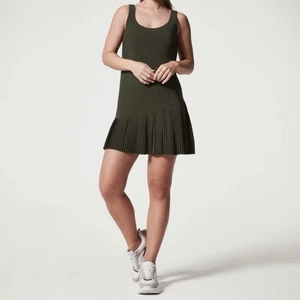 NEU Größe Large Spanx Ja Falten integrierte Shorts Tenniskleid Kiefer Stein grün - Bild 1 von 11