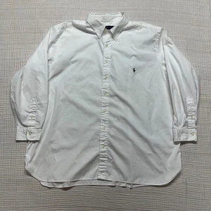Vintage Ralph Lauren Button Down Hemd Herren 19 34/35 weiß Fleisch Pony - Bild 1 von 12