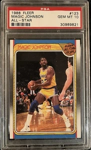 1988 Fleer Basketball #123 Magic Johnson All-Star  HOF Lakers  PSA 10 GEM MINT - Picture 1 of 2