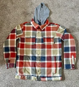 Burton Men's Dryride Hackett Insulated Plaid Hooded Snowboard Jacket Size Large - Picture 1 of 6