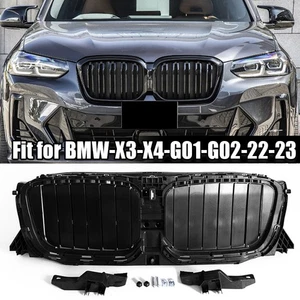 Black Front Active Air Shutter Grille For 2022~24 BMW X3 G01 X4 G02 51745A1DA48 - Picture 1 of 13