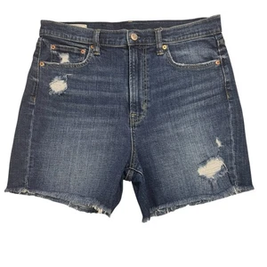Pantalones cortos de mezclilla GAP de tiro alto desgastados talla 30/10T - Imagen 1 de 2