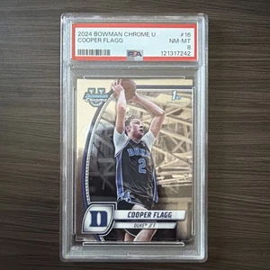 Cooper Flagg 2024-25 Bowman Chrome University 1st #16 PSA 8 NM-MT - Bild 1 von 2