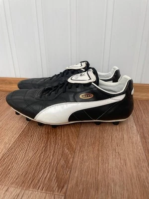 Puma Esito Black/White Vintage Football Boots – Size US 12 – Classic Leather FG - Image 1 of 4