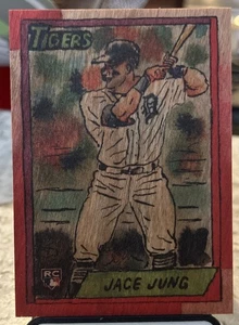 2025 Topps ShoeBox Treasures Friedman #FL6 JACE JUNG Wood Variation /5 TIGERS RC - Picture 1 of 2