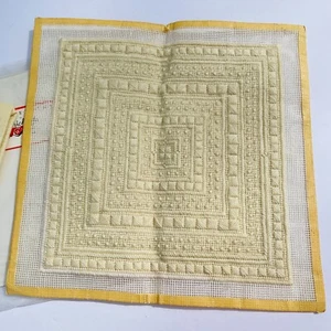 Funda de almohada vintage irlandesa de encaje punta de aguja 11x11 lino color blanco - Imagen 1 de 6