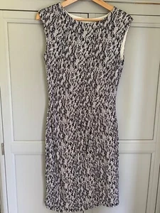 LINEA Debenhams Wiggle Pencil Dress Size 12 Black Cream Office Work Bodycon - Picture 1 of 8