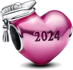 TCZNAF 2024 Graduation Cap Charms Owls Pink 2024 Heart Charm