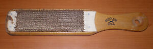Vintage NICHOLSON Wire Bristle Brush Wooden Handle * File Card Cleaner 10" USA