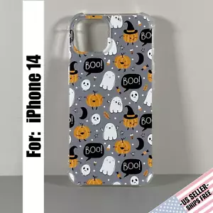 Funda para iPhone 14 - BOO! Estuche de Halloween | Lindos patrones de fantasmas y calabazas - Imagen 1 de 13