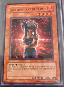 Lady Assailant Of Flames LON-035 Yu-Gi-Oh! Card Light Play Unlimited - Picture 1 of 2