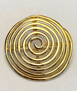 Vintage goldtone pinwheel shaped brooch - Picture 1 of 2