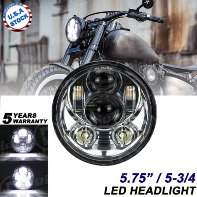 Proyector DRL cromado sellado faros LED 5,75 pulgadas 5-3/4 para Dyna Sportster Foto 1 de 4
