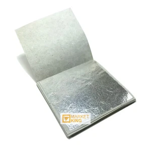 Hojas de hoja de plata comestibles a granel 99,9% grandes 5x5 cm para cocinar obras de arte, dorado - Imagen 1 de 6