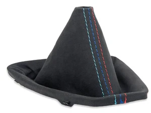 FOR BMW E90 E91 E92 E93 GEAR SHIFT BOOT GAITER COVER ALCANTARA STITCH MPOWER   - Picture 1 of 4