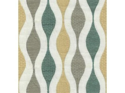 Kravet-100% Linen Modern Embroidered- Fluid Design/Mineral- 0.57 yd (31988-435) - Image 1 of 3