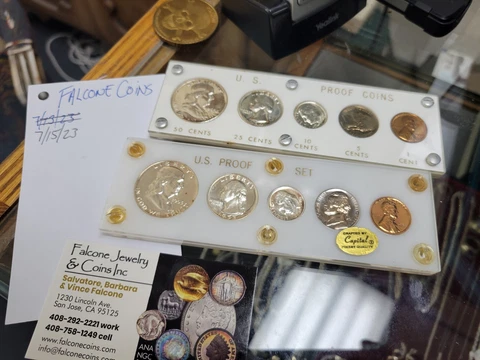 1953 & 1954 PROOF SETS.... w/Capital holder....exceptional coins ! Cover