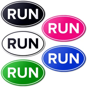PEGATINA DE PARACHOQUES DE VINILO RUN ANTI-UV Correr Jogging Deportes Euro Oval Coche Calcomanía - Imagen 1 de 12