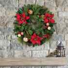 24 Inch (61cm) Unlit Christmas Decorated Wreath in Red
