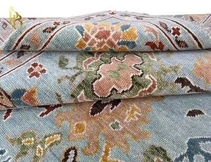 Oushak Hand-knotted Grey Turkish Contemporary Rugs for living area & Office - Picture 1 of 9