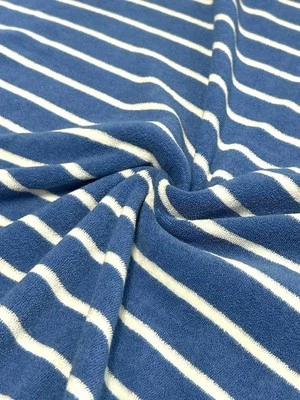 Frottee Stoff Kinderstoff Muster Streifen royalblau - Bild 1 von 3