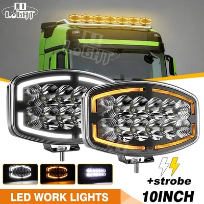 9,6" Jumbo Oval LED Faro adicional Spot + Tira de posición homologada E 12/24V - Imagen 1 de 4