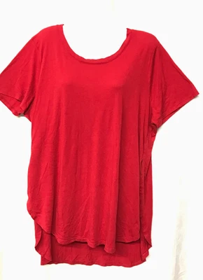 Blusa para mujer Ambiance manga corta escote en V redondo talla 2X roja Foto 1 de 4