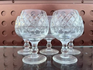 Vintage Stuart Cut Crystal Set Of 5 Brandy Glasses Coventry Pattern Beautiful - Picture 1 of 11