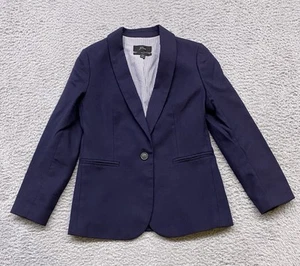 J.Crew Parke Blazer Women’s 0P Petite Blue Wool Single Button Preppy Casual - Picture 1 of 9
