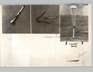 NAVY TORPEDO 'RAT' Descends on Parachute VINTAGE Military 1958 Press Photo - Picture 1 of 2