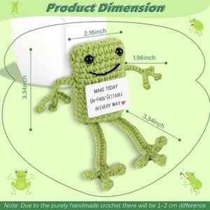 Funny Positive Frogs Mini Crochet with 1P, - Picture 1 of 6