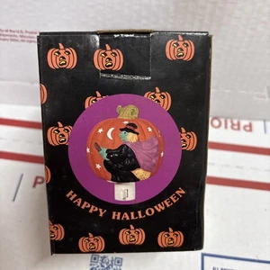 Vntg Halloween Flying Witch Pumpkin Jack O Lantern Night Light Fall Decor NOS - Picture 1 of 4