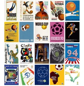 Carteles Copa Mundial Fútbol Impresiones Hombre Decoración Cueva Vintage Retro Hogar Arte de Pared A43 - Imagen 1 de 25