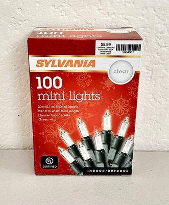 🔥NUEVO🔥 Sylvania 100 mini luces incandescentes en cable verde 20 pies interior/exterior Foto 1 de 2