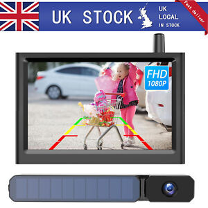 AUTO-VOX Solar Wireless Reversing Rear View Camera +5" LCD Monitor for Truck Bus