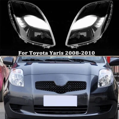 For Toyota Yaris 2008-2010 Headlight Lens Headlamp Shell Clear Cover Cap Pair - Image 1 of 4