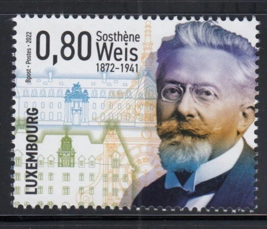 Sello LUXEMBURGO Sosthène Weis, arquitecto MNH Foto 1 de 1