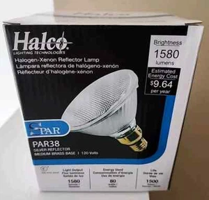 Halco S PAR 38 Flood Light Bulb 80W/120V Silver Reflector Medium Base #70351 - Picture 1 of 1