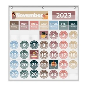 Monthly Calendar Pocket Chart 88 Cards White Classroom Days of The Week - Picture 1 of 6