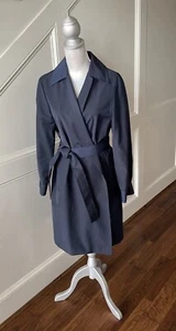 Brooks Brothers Women’s Navy Wrap Trench Coat 14p - Picture 1 of 11